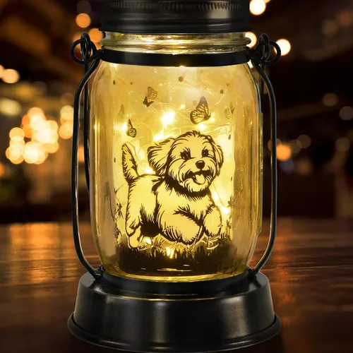 Miniatura 12 de Farol solar de Chihuahua, regalo para mujeres, hombres, mamá, cumpleaños, amantes de perro Chihuahua, luz conmemorativa pérdida de mascotas