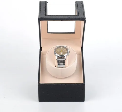 Miniatura 2 de Enrollador automático de un solo reloj con motor Mabuchi japonés silencioso, adaptador de CA o funciona con pilas (batería no incluida), Reloj Winder