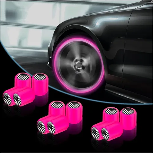 Miniatura 23 de 12 tapones fluorescentes para válvulas de neumáticos, resistentes a la corrosión, para automóvil, con forma de calavera iluminada luminosa que