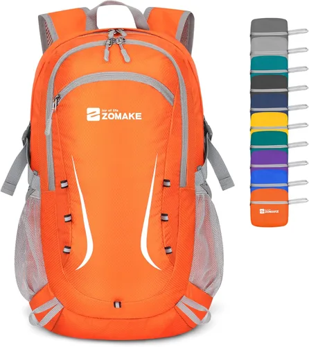 Miniatura 7 de Zomake - Mochila de senderismo plegable resistente al agua, mochila ligera de 40 litros para viajes, mochila plegable Backpacks Amarillo