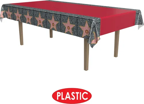 Miniatura 3 de Beistle Mantel de mesa con diseño de estrella roja de plástico Hollywood para fiesta, noche de cine y premios, decoración de mesa para banquetes