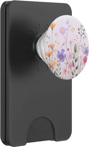 Miniatura 7 de Ramo de flores con patrón floral lindo de flores silvestres rosa pastel PopSockets estándar PopGrip
