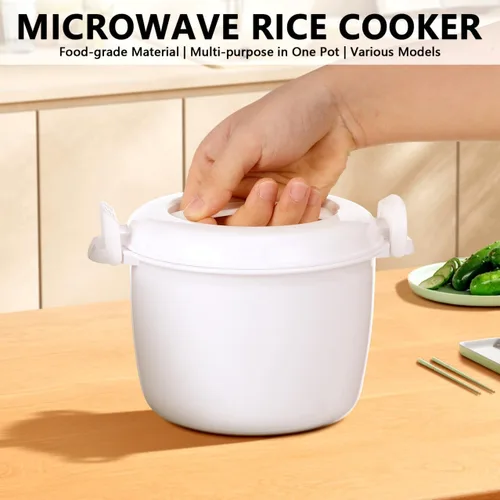 Miniatura 3 de CALLARON Microondas Arrocera Tapa Cuchara Multifuncional Microondas Arroz Pasta Verduras Antiadherente Preparación