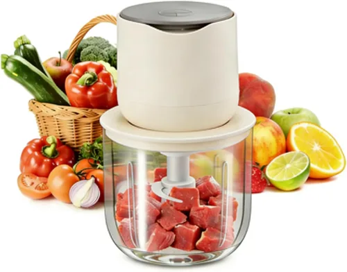 Miniatura 9 de Picador eléctrico de ajo, mini picador portátil de verduras, molinillo de ajo de 8.5 fl oz, triturador de cebolla, licuadora a verduras, procesador