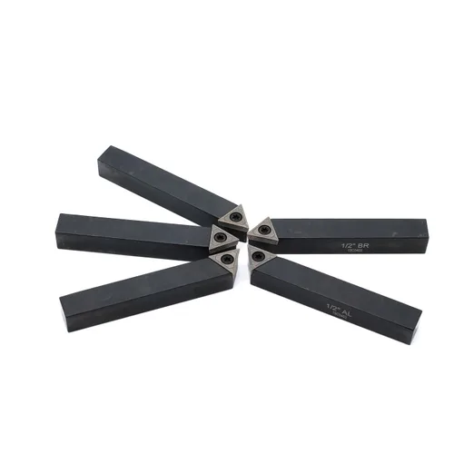Miniatura 7 de OSCARBIDE 1/2 "Mini torno de carburo indexable portaherramientas de torneado 5 piezas/juego, herramientas de corte de torno de metal con insertos