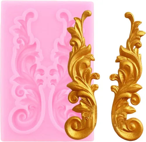Miniatura 9 de ZiXiang Molde de fondant barroco para fondant, moldes de silicona de encaje de voluta, molde de filigrana para decoración de pasteles de flores
