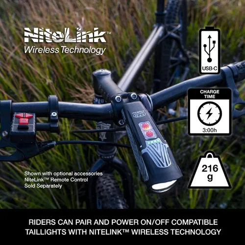 Miniatura 3 de NiteRider Lumina Max 1500/2000/2500 Bike Light USB-C Rechargeable LED Headlight with Wireless Control, 8 Lighting Modes, 8-Step Fuel Gauge, IP64