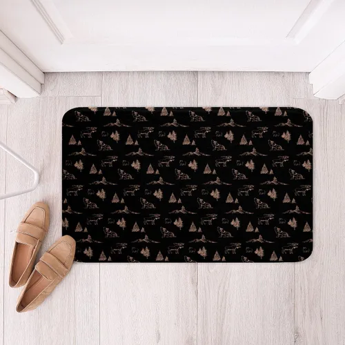 Miniatura 2 de Erosebridal Woodland Animals Bath Mat Bear Deer Wolf Hunting Theme Bathroom Rugs Rustic Cabin Lodge Decor Doormats Floor Mats Farmhouse Wildlife