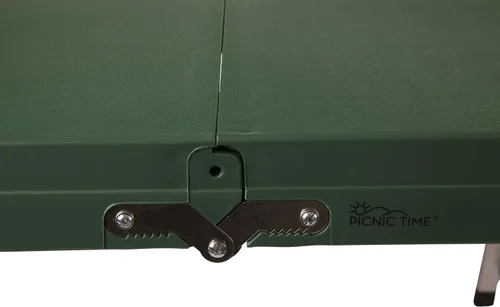 Miniatura 9 de Picnic TIME Mesa de picnic plegable portátil con asientos para 4, mesa de aluminio plegable con bancos y agujero para paraguas, mesa plegable ligera