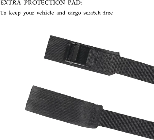 Miniatura 6 de MAGARROW Correas de amarre con hebilla de leva negras (todas negras (4 unidades), 2 pies) Cam Buckle straps with good gear and sturdy webbing