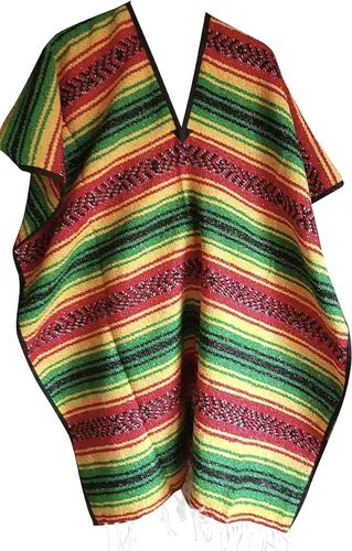 Miniatura 4 de Del Mex Poncho clásico de manta mexicana