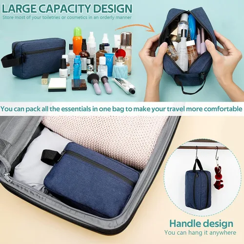 Miniatura 3 de Neceser de viaje para mujeres y hombres, bolsa de afeitar resistente al agua para accesorios de artículos de tocador, bolsas de almacenamiento