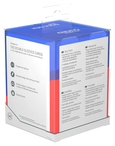 Miniatura 8 de Ultimate Guard Boulder Synergy 100+, funda para 100 tarjetas TCG de doble manga, color azul/rojo, almacenamiento seguro y duradero