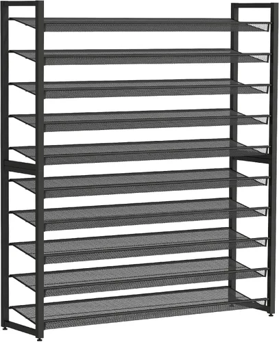 Miniatura 12 de Zapatero de metal, organizador de zapatos grande de 8 niveles, zapatero vertical de metal resistente de 4 niveles apilable para almacenamiento