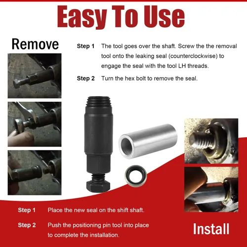 Miniatura 4 de Sustituye al instalador removedor de sellos de palanca de cambios de transmisión GM compatible con GM Turbo 300 350 400 425 475 700-R4 4L60 incluye