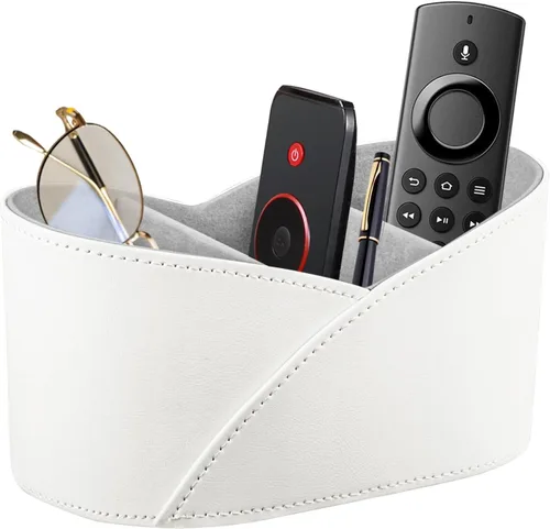 Miniatura 9 de Soporte de Cuero PU para Control Remoto de TV, Organizador de Controles Remotos de 3 Compartimentos para DVD, Blu-Ray, Reproductor Multimedia