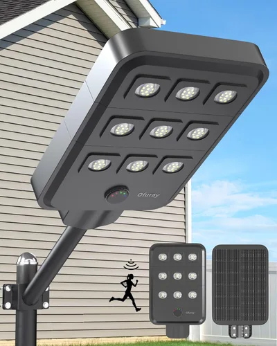 Miniatura 12 de Ofuray Of-12600W - Farolas solares para exteriores – 15 W superbrillantes 120 LED, se ilumina 2,800 pies cuadrados con sensor de movimiento