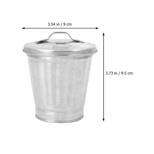 Miniatura 6 de jojofuny Mini basurero de escritorio con construcción de hierro, papelera compacta y soporte para maceta para el hogar, oficina, cocina, mesa