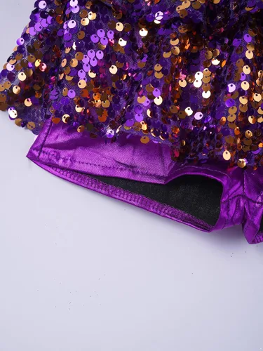 Miniatura 7 de Agoky Vestido de baile de ballet brillante para niños y niñas, trajes de baile latino modernos, trajes de baile para escenario, ropa deportiva