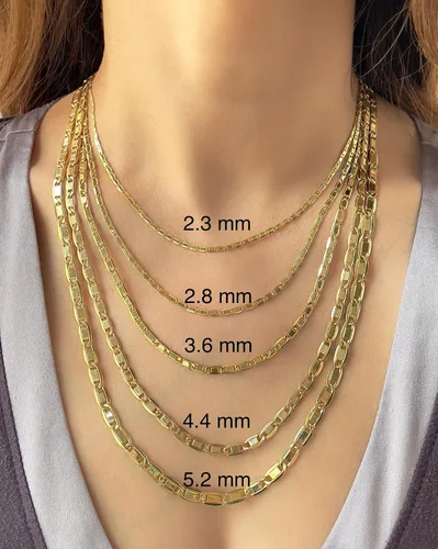 Miniatura 2 de JEWELHEART Collares de oro de 14 quilates para mujer, de moda de 0.091 in, 0.110 in, 0.142 in, 0.173 in, 0.205 in, oro real, amarillo, cadena