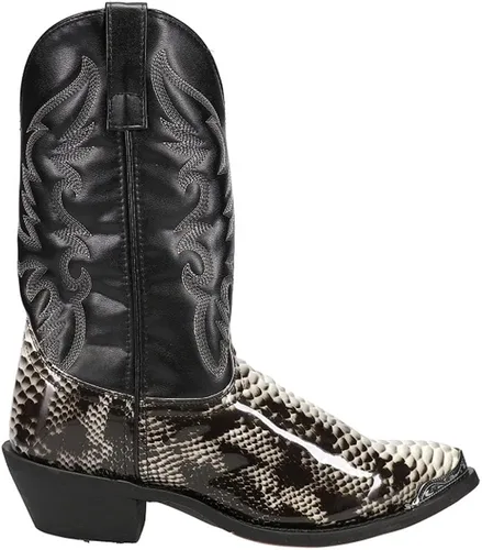 Miniatura 3 de Laredo Monty Croc - Botas de vestir con punta corta para hombre, color negro, Blanco