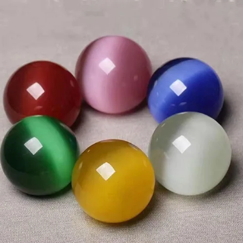 Miniatura 4 de Bolas artificiales de cristal Baoding de ojo de tigre de gato verde de 2 pulgadas, bolas de terapia de manos, bolas de estrés para aliviar
