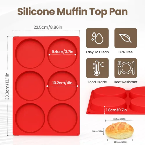 Miniatura 2 de Moldes de huevo de silicona Redfly para sándwiches de desayuno 3 piezas, moldes para huevos fritos de 4 pulgadas antiadherentes, moldes