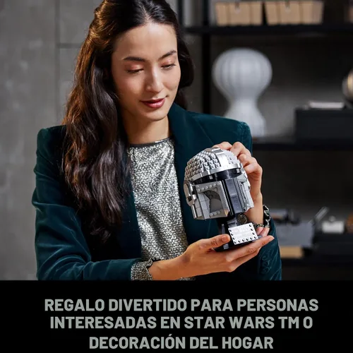 Miniatura 5 de LEGO Star Wars The Mandalorian Helmet 75328 Kit de modelo para construir, juego de decoración coleccionable para adultos, hombres, mujeres, mamá