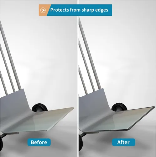 Miniatura 6 de Protector de borde de goma de 10 pies/3 m, protector de borde de puerta sin adhesivo, tira de sello de borde en forma de U con clips de metal