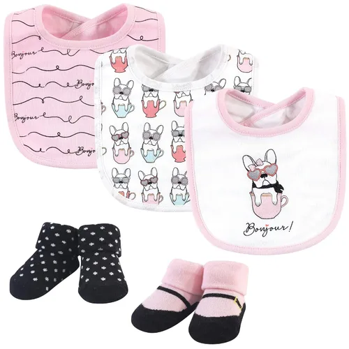 Miniatura 65 de Hudson Baby Conjunto de babero y calcetines unisex de algodón para bebé, Tamaño único Chica Calabaza
