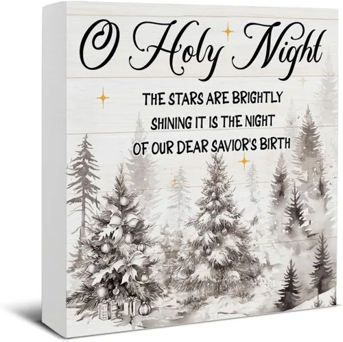 Miniatura 11 de Divertida decoración de Navidad, decoraciones navideñas para interiores, deseos de bastón de caramelo y besos de muérdago, letrero de madera rústico