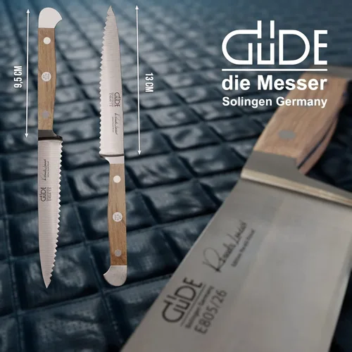 Miniatura 2 de Güde Alpha Barrel Oak Series - Cuchillo de tomate de 5 pulgadas - Fabricado en Solingen, Alemania desde 1910 - Madera de roble rara, más de 80 años