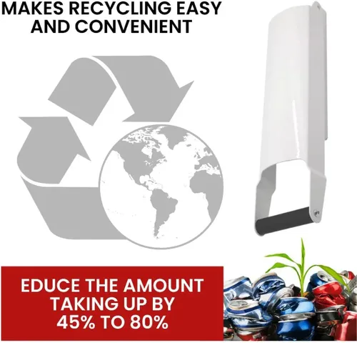 Miniatura 6 de Trituradoras de latas blancas para reciclaje – Trituradora de latas de pared resistente de aluminio para reciclaje compactador de botellas