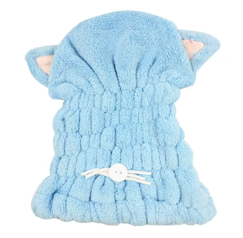 Miniatura 3 de Toalla de baño de microfibra Sombrero de toalla de secado rápido Sombrero de toalla Lindo herramienta de baño Super suave absorbente pelo seco Rosado