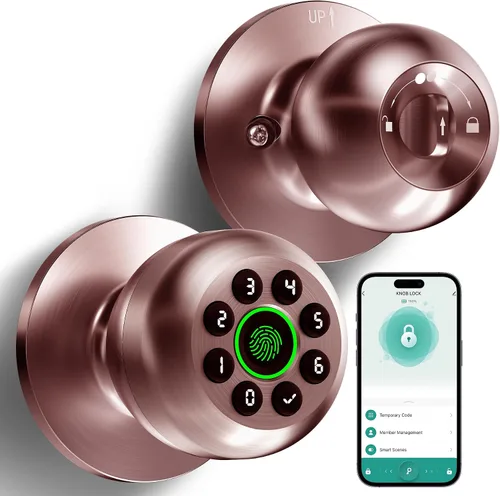 Miniatura 7 de KLLOQUE Fingerprint Door Lock, Smart Fingerprint Door Knob with Keypad, Biometric Door Lock with App Control, Auto Lock Door Lock with Code, Keyless