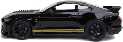Miniatura 3 de Jada Toys Bigtime Muscle 1:24 2020 Ford Mustang Shelby GT500 - Coche fundido a presión negro dorado, juguetes para niños y adultos