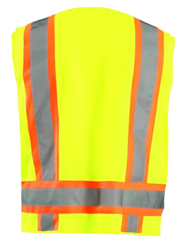 Miniatura 2 de OccuNomix ECO-ATRANS-YM - Chaleco de seguridad para topógrafo con cremallera de dos tonos y alto valor de visibilidad, clase 2, 100% poliéster ANSI