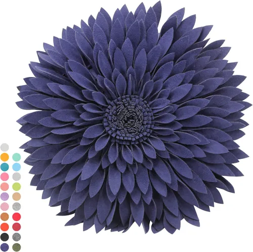 Miniatura 47 de Almohada decorativa 3D de flores de margarita, manta de girasol de 14.5 x 13 pulgadas, decoración redonda para el hogar para sofá y cama