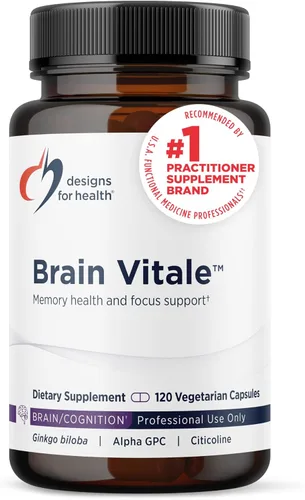 Designs for Health Brain Vitale - Apoya la concentración, la memoria y el estrés con una mezcla nootrópica de colina, citicolina, fosfatidilserina,