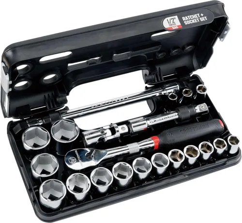 Juego de llaves CRAFTSMAN V-SERIES, SAE poco profundo, accionamiento de 1/2 pulgada, 21 piezas (CMMT45754V)