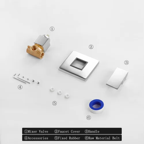 Miniatura 9 de SKOWLL Kit de válvula de ducha para montaje en pared, kit de válvula mezcladora de ducha de cuerpo de latón, kit de válvulas de control de un solo