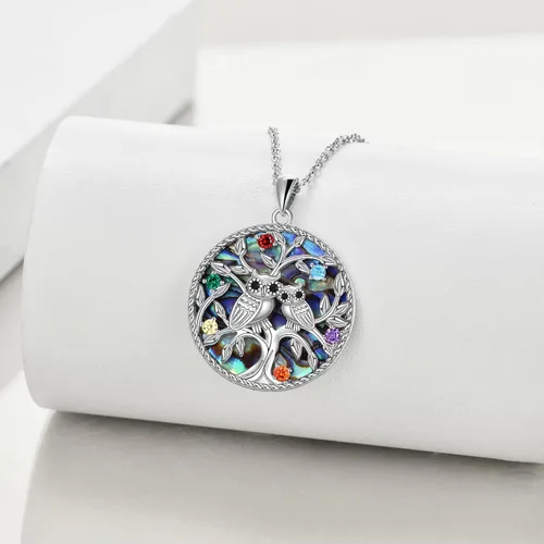 Miniatura 3 de ONEFINITY Collar de plata de ley con diseño de árbol de la vida, diseño de búho, regalo de joyería para mujer
