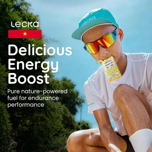 Miniatura 4 de Lecka Gel energético, 12 geles para ejercicio de resistencia, fabricado con frutas reales y semillas de albahaca, proporciona energía natural