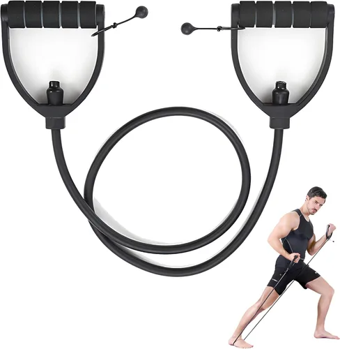Miniatura 10 de Juego de bandas de resistencia de alta calidad con asas y anclaje de puerta, cuerda elástica perfecta para entrenamientos en casa, ideal para Azul