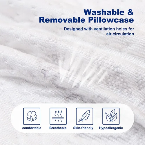 Miniatura 8 de MLILY Almohada cervical para dormir de lado, almohada cervical para el dolor de cuello, almohada de espuma viscoelástica con infusión de carbón