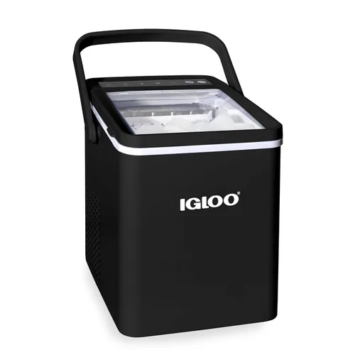 Miniatura 19 de Igloo, máquina para hacer hielo automática eléctrica de sobremesa de 26 libras - 9 cubos en 7 minutos, con cuchara y cesta Rojo