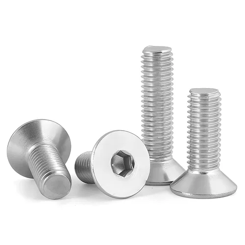 Miniatura 30 de Tornillos de cabeza plana M4 de 0.787 in, tornillo y perno de cabeza plana M4-0.028x0.787 in, pernos avellanados de acero inoxidable, accionamiento