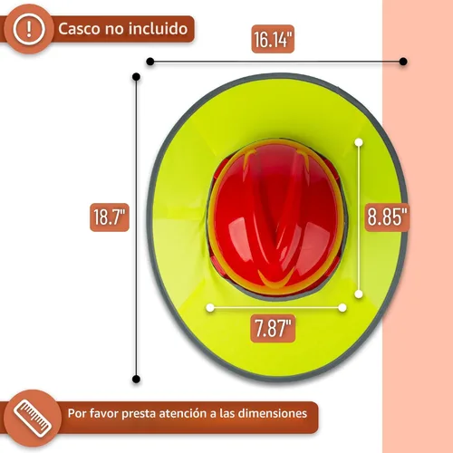Miniatura 2 de UNCO - Casco de Sombrero Duro con Protector Solar, 1 Paquete, Amarillo, Visera Completa y Estándar de Malla Reflectante de Alta Visibilidad