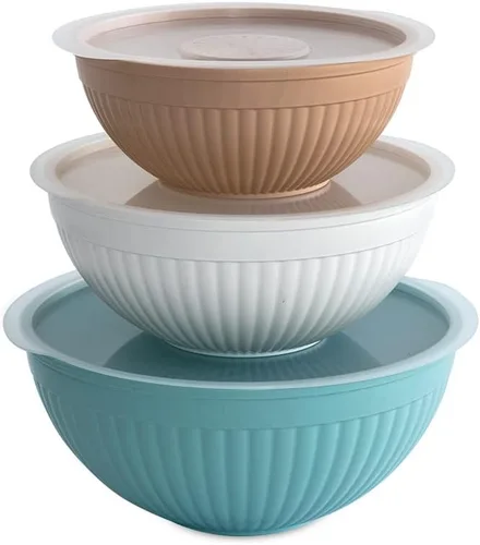 Miniatura 8 de Nordic Ware – Juego de tazones para preparar, servir y mezclar, 3 piezas, tonos tierra Earth-Tones