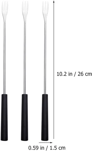Miniatura 2 de 6 tenedores para fondue de acero inoxidable con asas de polipropileno para queso, chocolate y frutas, tenedores de cocina para cocinar y entretener